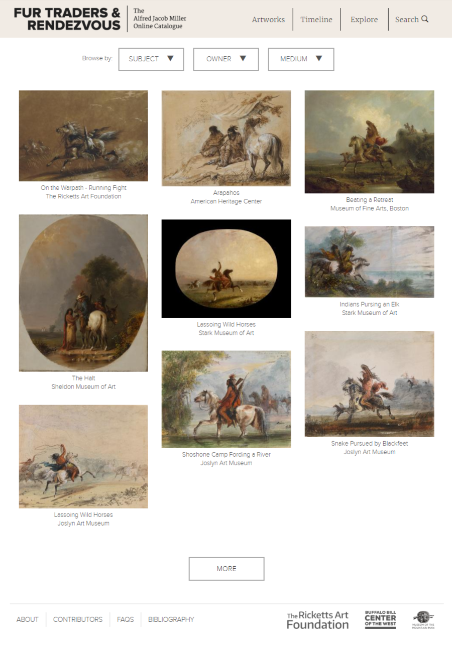 The Alfred Jacob Miller online catalogue