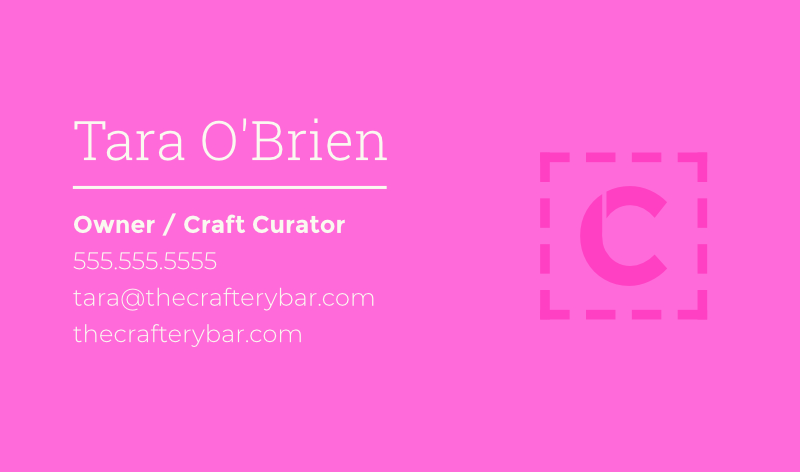 The Craftery business card design