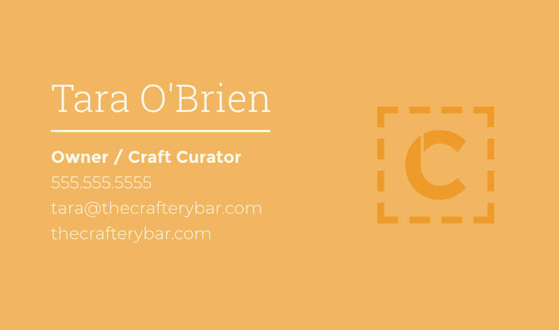 The Craftery business card design