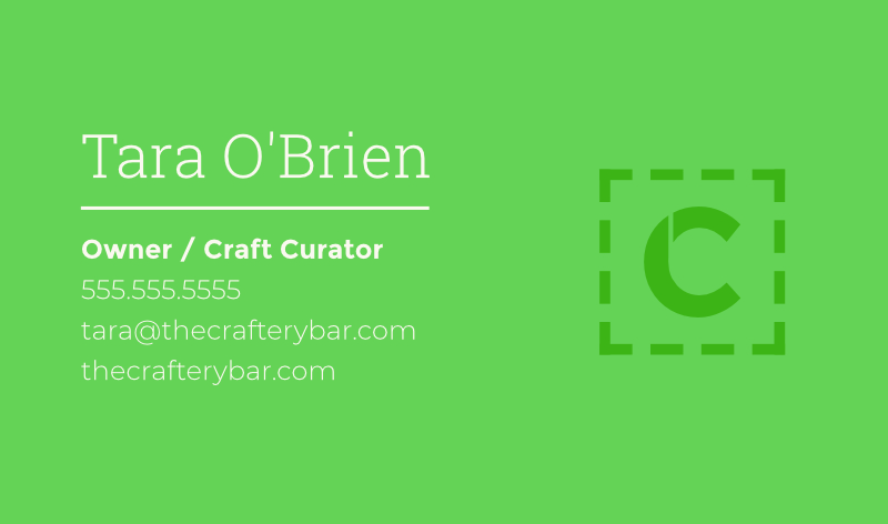 The Craftery business card design