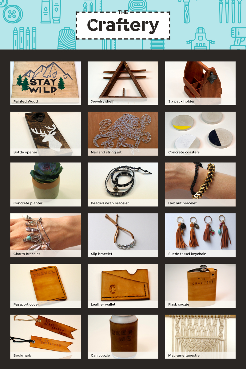 The Craftery craft menu